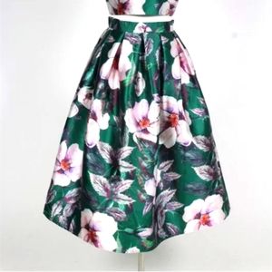 🔥🔥 AKIRA CHICAGO Green and Pink Floral High Waist Midi Skirt